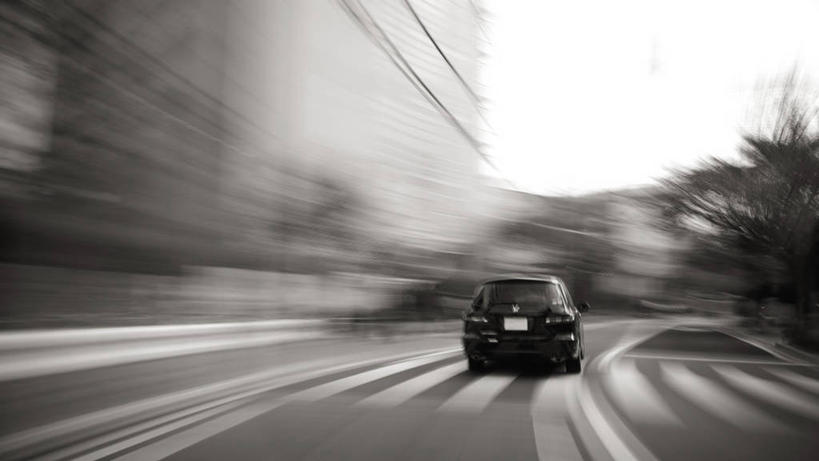 无人,跑,横图,黑白,室外,白天,运动模糊,城市,街道,路,汽车,东京,日本,首都,天空,运输,摄影,迅速,世田谷区