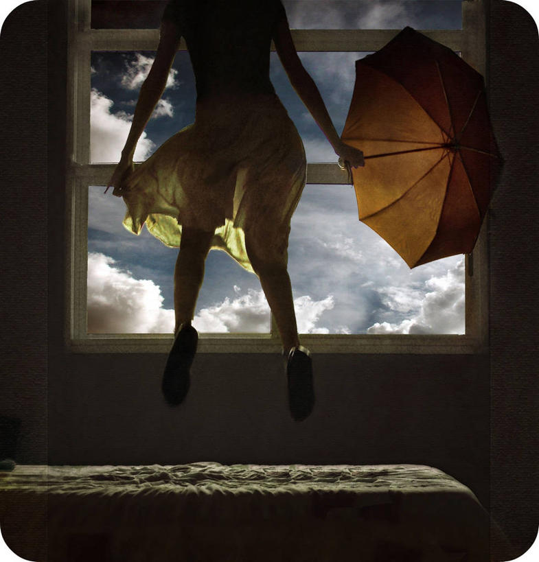 成年人,一个人,竖图,室内,窗户,床,家具,卧室,巴西,仅一个年轻女性,仅一个女性,仅一个人,伞,云,半空,拿着,休闲装,飞,衣服,天空,自然,黄昏,南美,幻想,摄影,环境,米纳斯吉拉斯州,超自然,年轻女性,女人,女性,年轻人