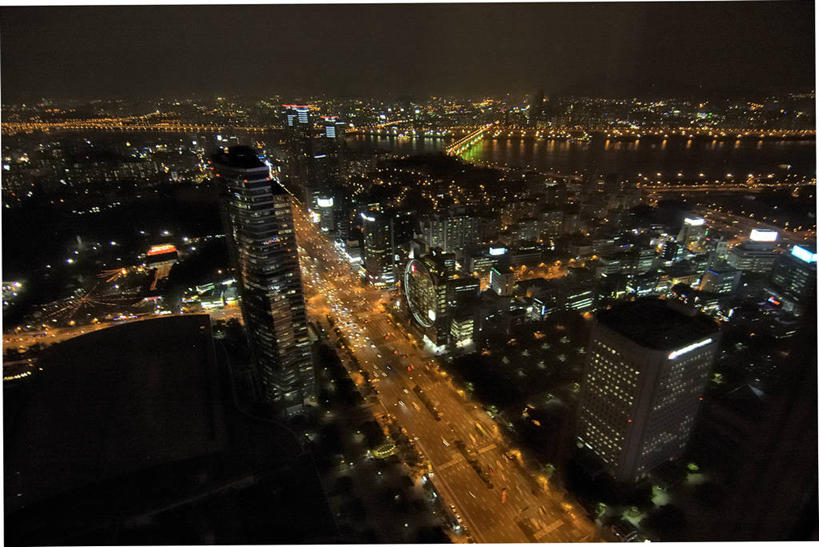 无人,横图,俯视,室外,夜晚,度假,河流,美景,天际线,城市风光,城市,建筑,路,摩天大楼,首尔,韩国,景观,塔,光亮,首都,娱乐,天空,享受,休闲,办公大楼,景色,放松,运输,摄影,照亮,汉江,朝鲜半岛,高角度拍摄,旅行