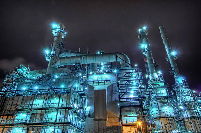 无人,工厂,横图,室外,夜晚,仰视,化工厂,技术,韩国,天空,工业,摄影,能源,照亮,照明设备,彩图,低角度拍摄,制造厂,生产工厂