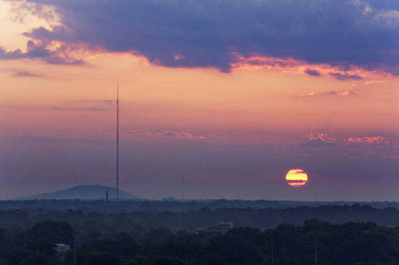 无人,横图,室外,日出,山,太阳,美国,云,郊区,黎明,树,风景,天空,自然,摄影,宁静,北美,早晨,亚特兰大,乔治亚州,彩图,居住区