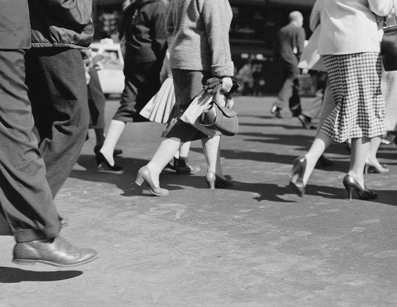 横图,黑白,室外,白天,城市,道路,街道,路,公路,纽约,美国,行人,人行道,曼哈顿,交通,摄影,马路,步行,42街,横越