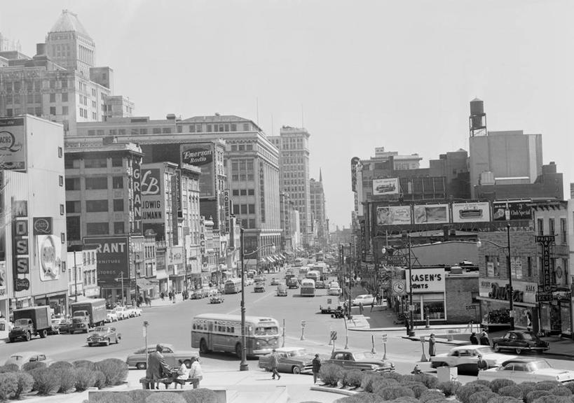 横图,黑白,室外,白天,旅游,天际线,城市,建筑,街道,美国,摄影,纽瓦克,新泽西