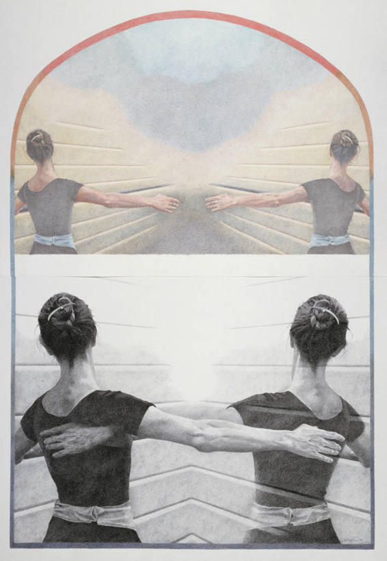 成年人,头发,四个人,人群,举,竖图,插画,室内,绘画,数码,科技,表演,勾,挽,阴影,对称,朦胧,模糊,艺术,网络,拱门,高光,几何,计算机图形,古典,合成,图画,休闲装,文化,表演者,画,扮演,背面,黑色,工艺品,品味,托,勾着,美术,电脑合成图,数码合成图,演出,高雅,优美,合成图,发髻,漫画,挽着,写实,具体,具象,美学,想法,美术工艺,舞者,举起,举手,举着,向上举,向上伸,向上托,张开手臂,半身,彩图