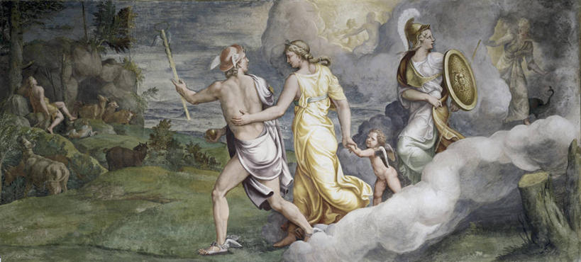 成年人,人群,横图,全景,插画,室外,白天,绘画,安全,数码,科技,意大利,五个人,阴影,神话,艺术,网络,盔甲,头盔,防护,高光,几何,计算机图形,古典,合成,图画,文化,画,工艺品,品味,指导,保护,美术,电脑合成图,数码合成图,高雅,合成图,保险,防御,漫画,铠甲,写实,具体,具象,美学,防具,防卫,曼图亚,判断,平安,男人,女人,手牵手,彩图,甲胄,矫饰主义