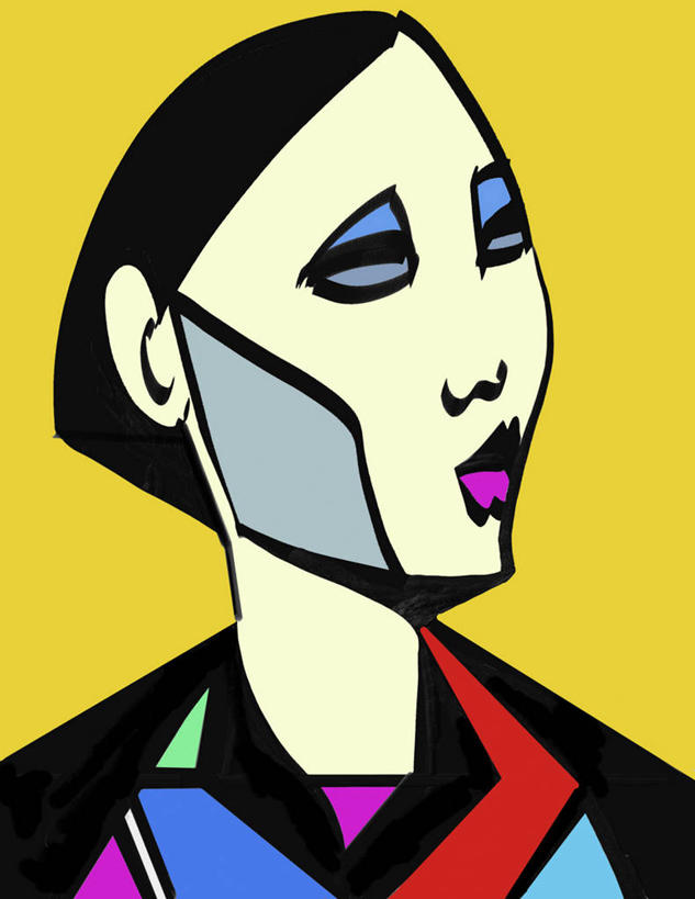 成年人,脸,头,脸颊,头发,一个人,竖图,插画,绘画,数码,科技,仅一个年轻女性,仅一个女性,仅一个人,阴影,黄色背景,艺术,网络,高光,几何,计算机图形,古典,合成,图画,文化,肩膀,画,黑色,工艺品,品味,颜色,美术,电脑合成图,数码合成图,高雅,合成图,反差,漫画,计算机制图,写实,具体,具象,美学,几何形状,年轻女性,女人,女性,年轻人,头部,直发,脸部,脸蛋,面部,彩图