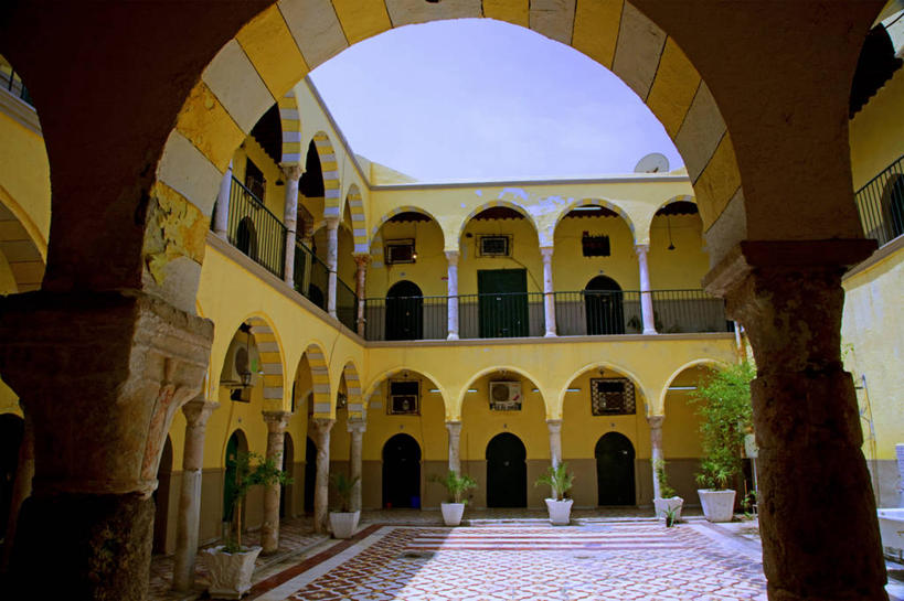 无人,横图,室外,城市,建筑,非洲,利比亚,庭院,拱门,摄影,保护,地中海文化,北非,彩图,独处