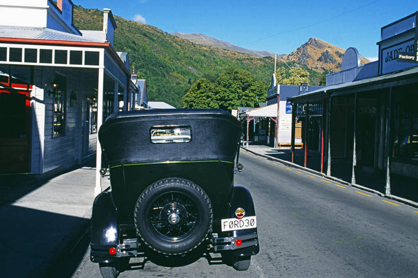 无人,商店,横图,旅游,度假,路,汽车,新西兰,城镇,古典,摄影,老爷车,新西兰南岛,彩图,旅行