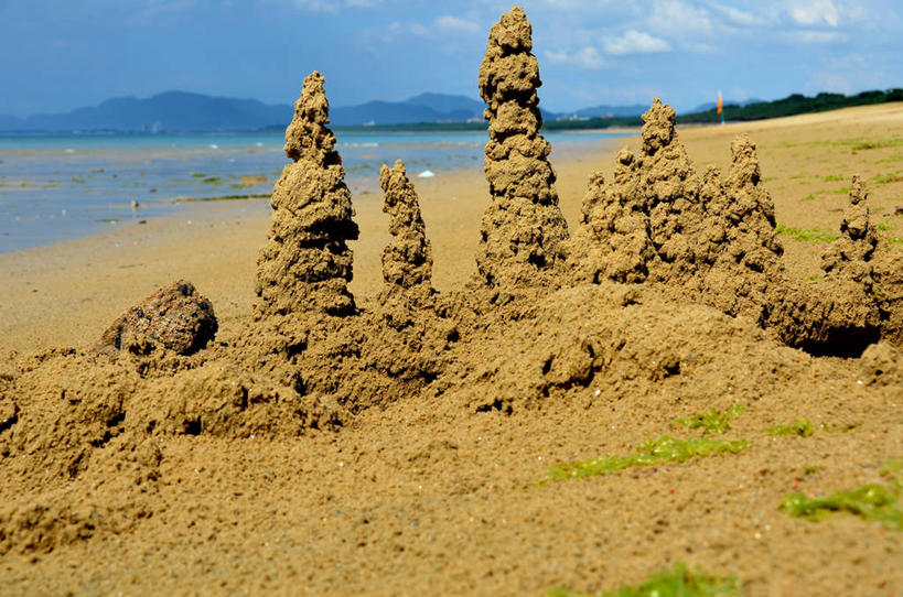 无人,横图,室外,白天,海洋,美景,日本,沙子,景观,云,风景,天空,自然,景色,摄影,宁静,沙雕,自然风光,福冈,海滩,彩图