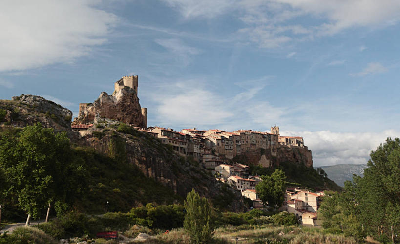 无人,横图,室外,白天,山,建筑,西班牙,房屋,云,树,天空,自然,摄影,布尔戈斯,彩图