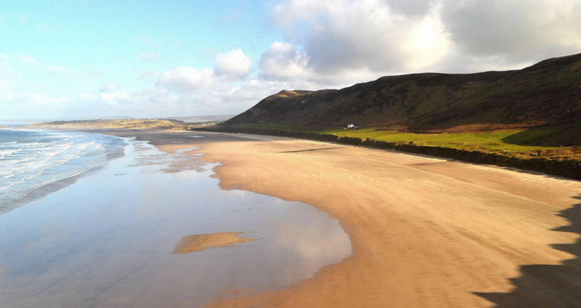 无人,横图,室外,海洋,美景,英国,湿,反射,沙子,景观,悬崖,云,黎明,天空,自然,景色,摄影,宁静,早晨,自然风光,威尔士,彭布罗克郡,海滩,彩图