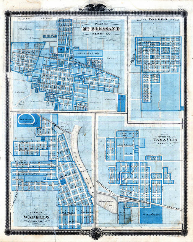 无人,横图,竖图,地图,城镇,历史,古董,托莱多,彩图,爱荷华