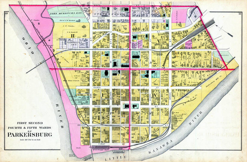 无人,横图,地图,历史,古董,西弗吉尼亚,彩图