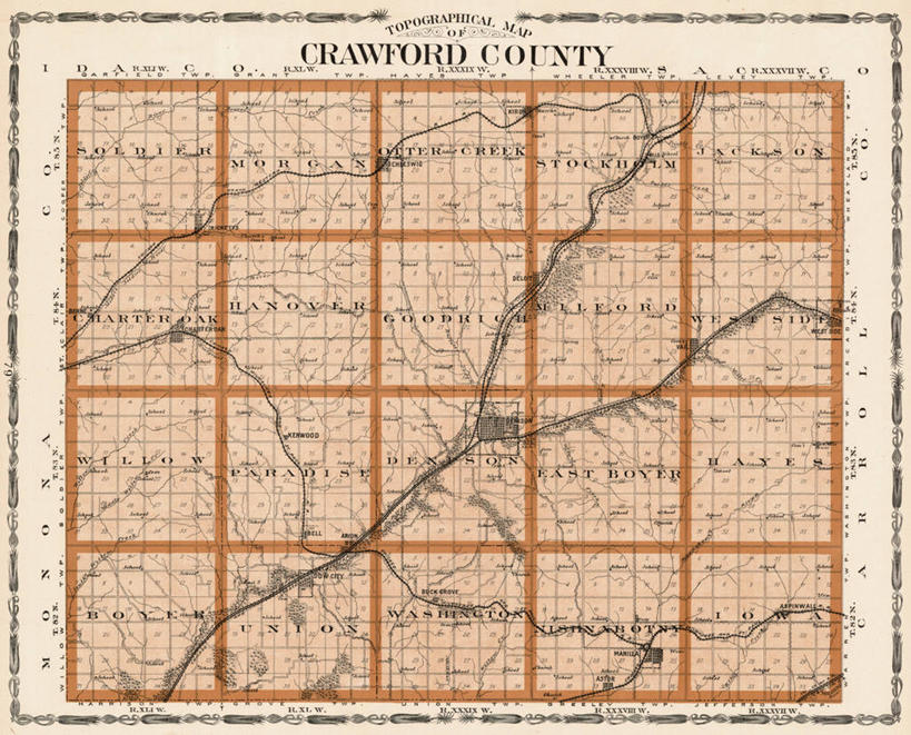 无人,横图,地图,历史,古董,彩图,爱荷华