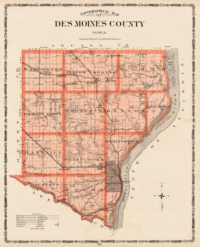 无人,竖图,地图,历史,古董,彩图,爱荷华