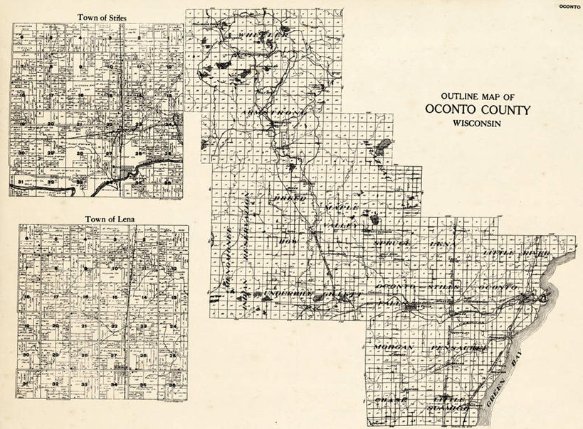 无人,横图,地图,城镇,历史,古董,边界,威斯康星,彩图