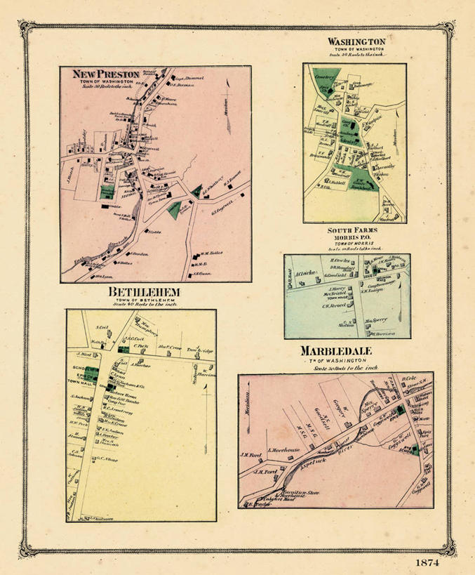 无人,竖图,地图,城镇,历史,古董,康涅狄格州,莫里斯,彩图