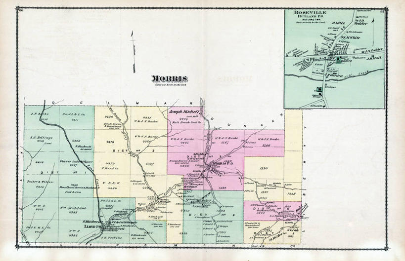 无人,横图,地图,城镇,历史,古董,宾夕法尼亚,莫里斯,彩图