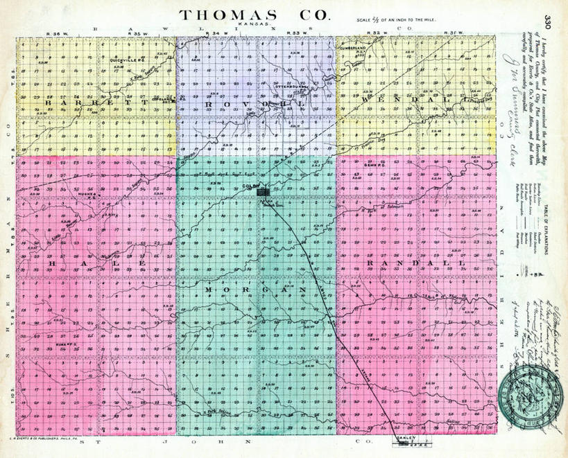 无人,横图,地图,历史,古董,堪萨斯,彩图