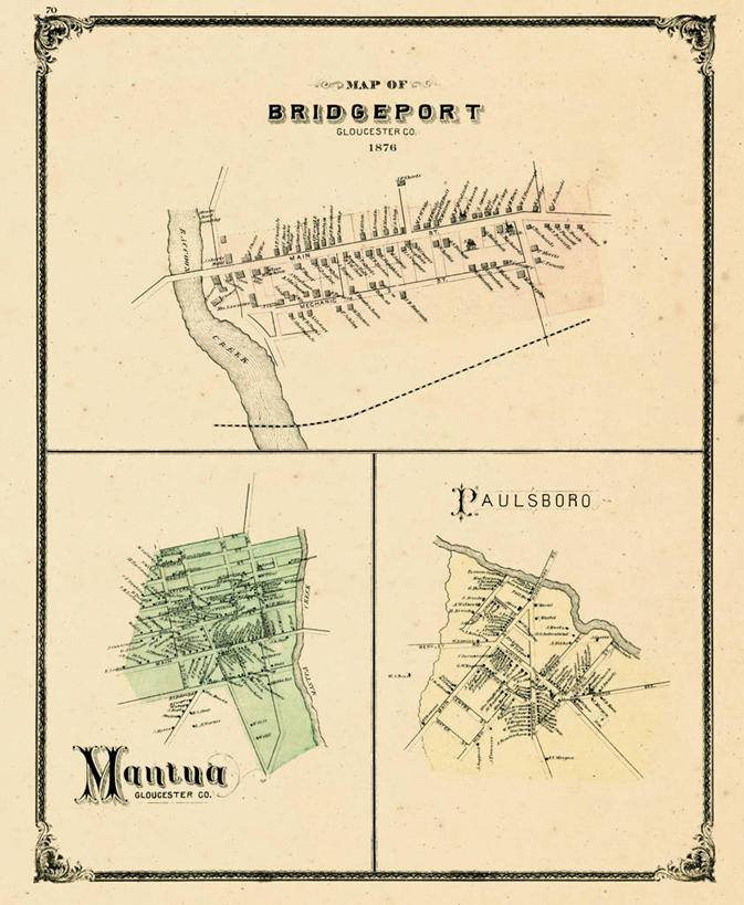无人,竖图,地图,城镇,历史,古董,新泽西,曼图亚,布里奇波特,彩图,地图学