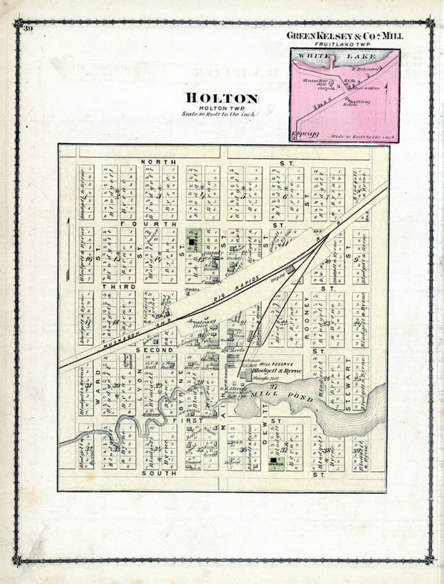 无人,竖图,地图,美国,城镇,历史,古董,北美,北美洲,美洲,磨坊,北亚美利加洲,亚美利加洲,密歇根,密歇根州,貂熊州,狼獾之州,狼獾州,彩图,美利坚合众国,地图学