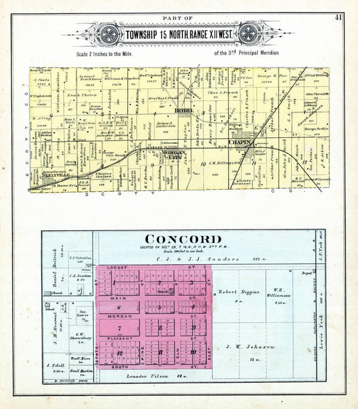 无人,竖图,地图,历史,古董,伊利诺斯州,康科德,彩图,地图学
