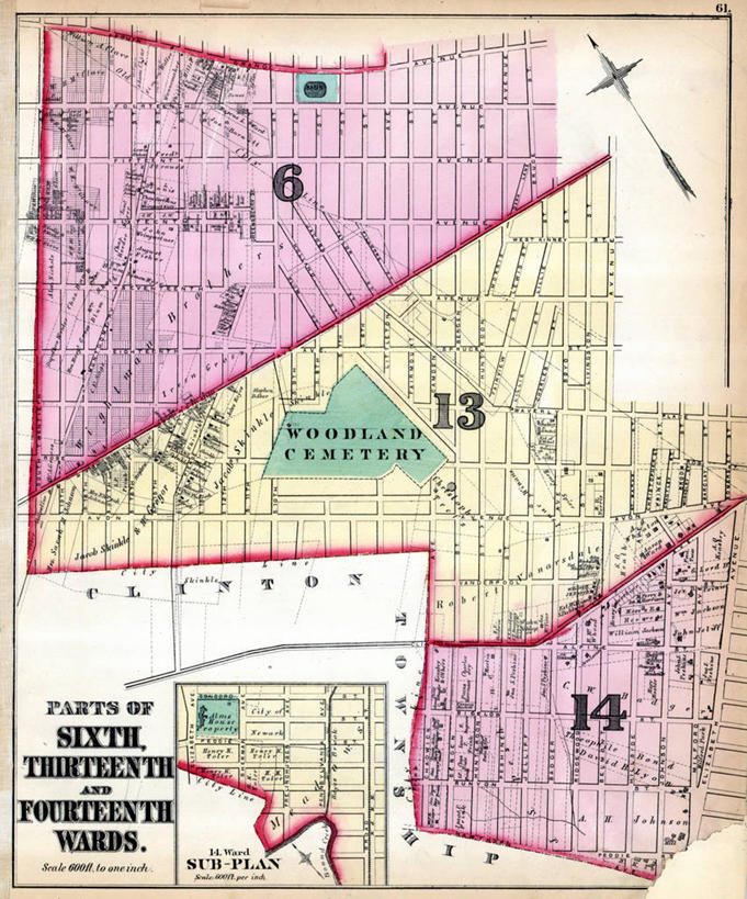 无人,竖图,地图,城镇,历史,古董,纽瓦克,新泽西,彩图,地图学