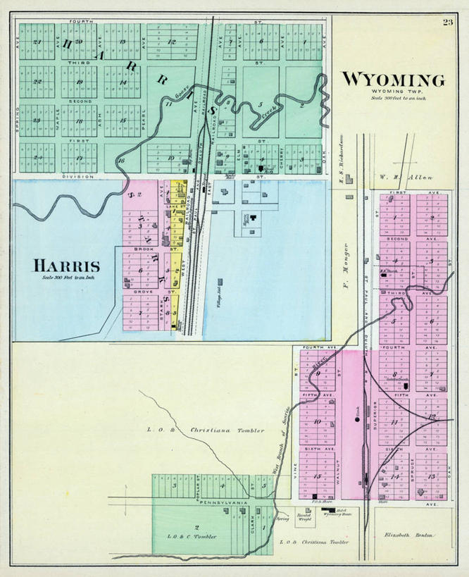 无人,竖图,地图,城镇,历史,古董,怀俄明,明尼苏达,彩图,地图学