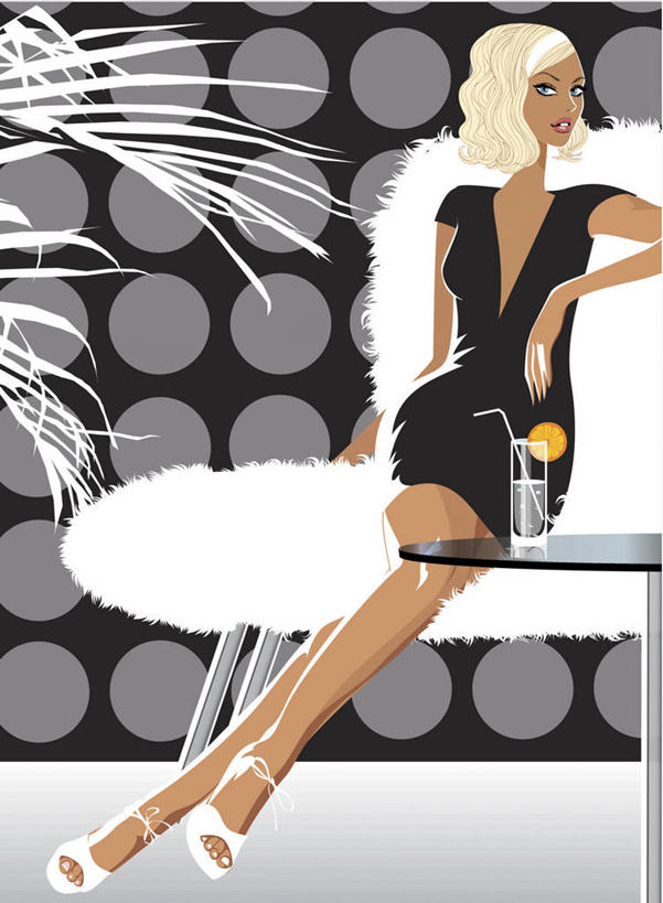 西方人,成年人,头发,一个人,坐,竖图,插画,室内,正面,时尚,性感,夜生活,快乐,复古,信心,数码,科技,沙发,欧洲,欧洲人,仅一个年轻女性,仅一个女性,仅一个人,喝,阴影,网络,高光,几何,计算机图形,合成,图画,现代,饮食,画,黑色,靠,靠着,休息,金色,放松,生活方式,电脑合成图,数码合成图,起居室,高雅,合成图,华贵,肖像,夜总会,漫画,写实,具体,具象,快活,欢愉,康乐,式样,年轻女性,女人,女性,白种人,年轻人,休闲活动,彩图,高兴,魅力,态度