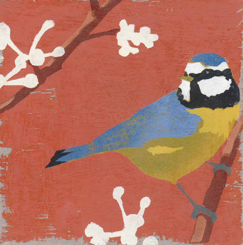 无人,站,竖图,方图,俯视,插画,室外,侧面,数码,科技,阴影,网络,鸟类,枝,高光,几何,计算机图形,合成,花蕾,图画,画,花朵,自然,动物,栖息,电脑合成图,数码合成图,合成图,漫画,写实,具体,具象,嫩枝,蓝山雀,开端,彩图,高角度拍摄