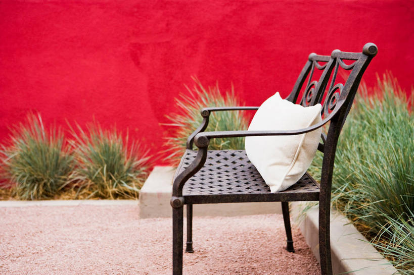 无人,横图,室外,白天,家具,建筑,日光,美国,长椅,墙,建造,北美,加利福尼亚,铁艺,圣地牙哥市