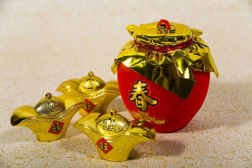 无人,横图,彩色,室内,静物,中国,许多,节日,艺术,罐,图片,艺术品,很多,文化,物品,装饰品,饰品,工艺品,多个,财富,摄影,东亚,影棚拍摄,元宝,bj174