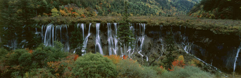 无人,横图,彩色,室外,特写,白天,旅游,度假,美景,名胜古迹,瀑布,树林,溪流,植物,标志建筑,地标,建筑,九寨沟,中国,亚洲,遗迹,图片,古迹,文物,娱乐,建设,古建筑,风景,小溪,自然,享受,休闲,旅游胜地,放松,茂密,摄影,地理,四川省,茂盛,风光,宁静,自然风光,古文明,东亚,四川,阿坝,中华人民共和国,西南地区,阿坝藏族羌族自治州,阿坝州,川,九寨沟县,五彩斑斓,诺日朗瀑布,bj174