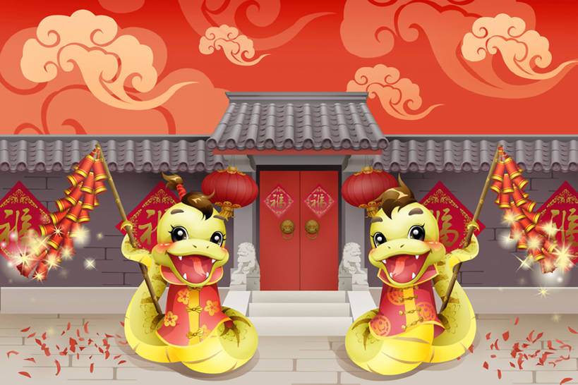 无人,横图,插画,留白,正面,幸福,数码,科技,门,狮子,中国,春节,亚洲,阴影,红色背景,风俗,节日,欢呼,庆祝,并排,网络,蛇,灯笼,庭院,缎带,高光,几何,计算机图形,合成,图画,传统,十二生肖,画,祥云,焰火,福字,卡通,精神,摄影,协调,电脑合成图,数码合成图,仪式,合成图,中国文化,典礼,漫画,东亚,写实,具体,具象,制度,爆竹,彩图,欢乐,唐装,传统文化,bj175