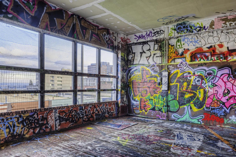 无人,横图,室内,白天,窗户,城市,美国,艺术,粉末,墙,公寓,凌乱,粉,摄影,建造,颜料,嘻哈,都市风光,房地产,粉状,粉剂,彩图,涂鸦,bj175